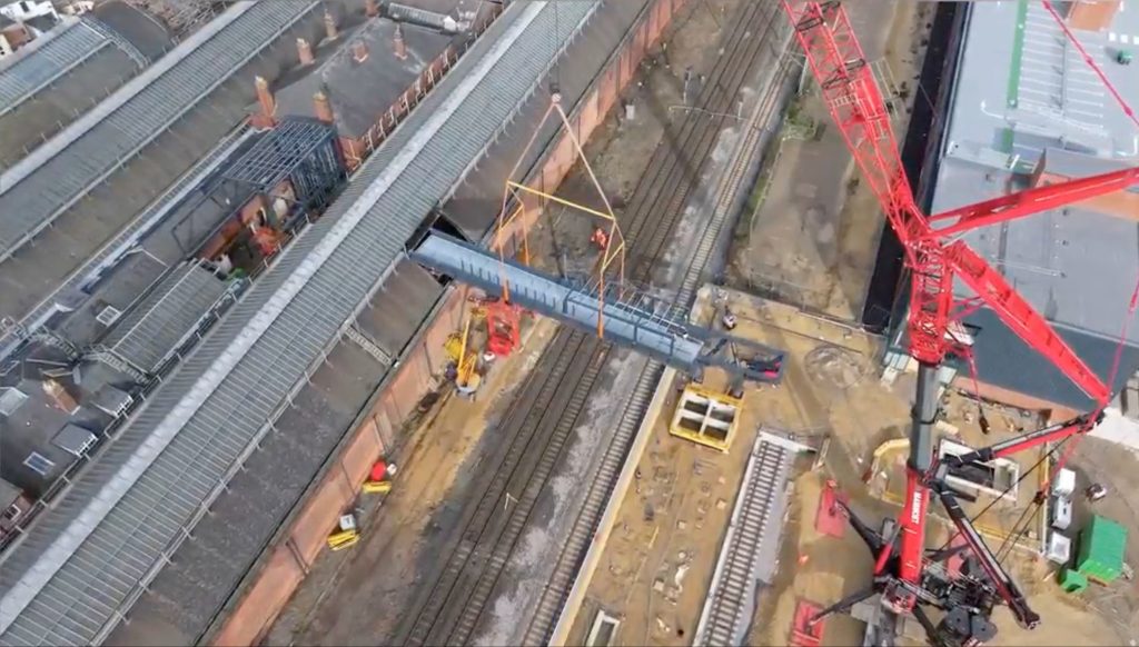 lifting new bridge structure over live railway